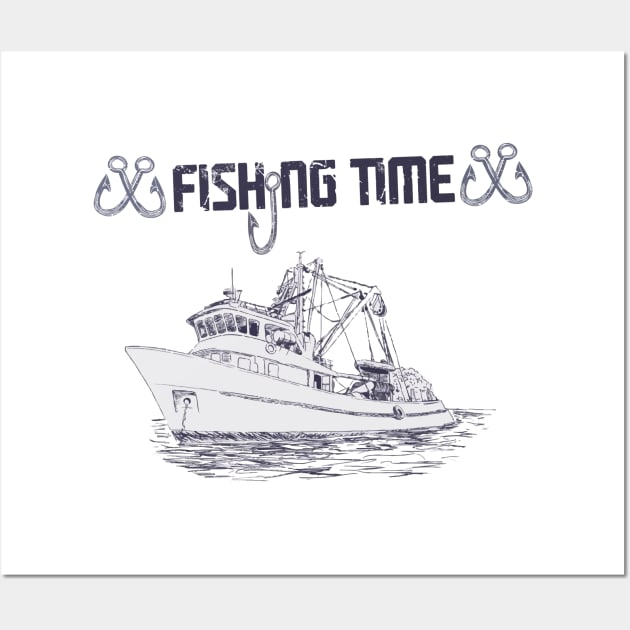 fishing time for fishin fun Wall Art by yassinnox